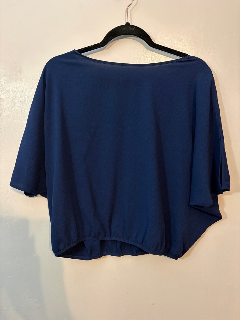 Iz Byer Navy Blue Batwing Pullover Top Size Medium